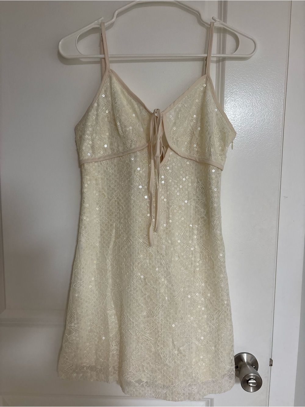 Lace Sequin Cream Dress NWT